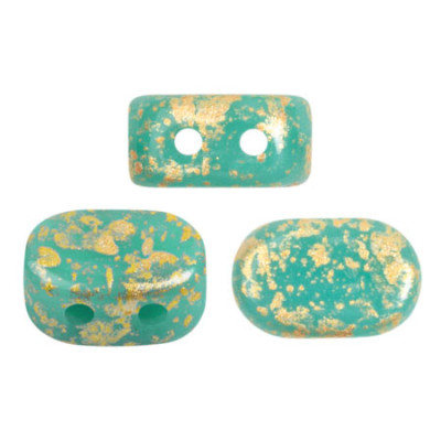 Lipsi® par Puca® 7x4mm Opaque Green Turquoise Splash 63130 | Czech