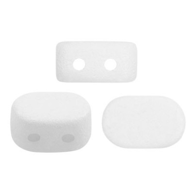 Lipsi par Puca 7x4mm White Light Mat 03000/33001 | Czech Beads