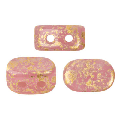 Lipsi par Puca 2-Hole Beads Light Rose Opal Splash 94401 | 7x4mm