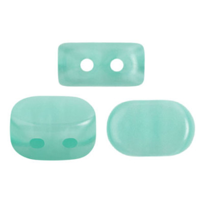 Lipsi par Puca 2-Hole Beads Blue Green Opal 61100 | 7x4mm Glass