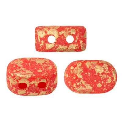 Lipsi par Puca 7x4mm Opaque Light Coral Mat Splash 93400 | Czech Beads