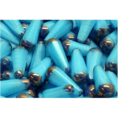 Turquoise Firepolished Drop Beads 20x9mm 66016-14415 | Rutkovsky