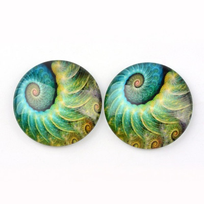 Glass cabochon 25 mm N. 1515 Mix