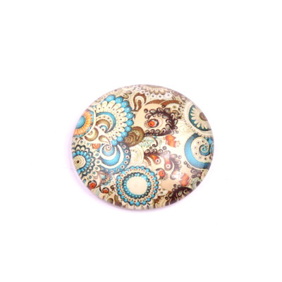 Glass cabochon 25 mm N. 1324 Mix