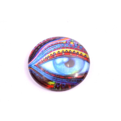 Glass cabochon 25 mm N. 1086 Mix