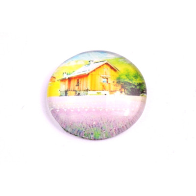 Glass cabochon 25 mm N. 1052 Mix