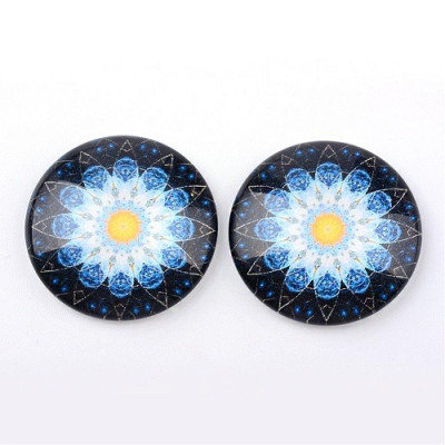 Glass cabochon 25 mm N. 922 Mix