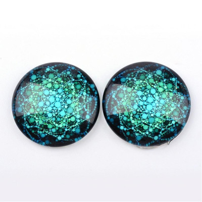 Glass cabochon 25 mm N. 919 Mix