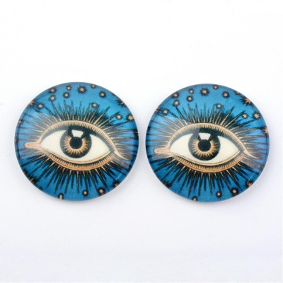 Glass cabochon 25 mm N. 913 Mix