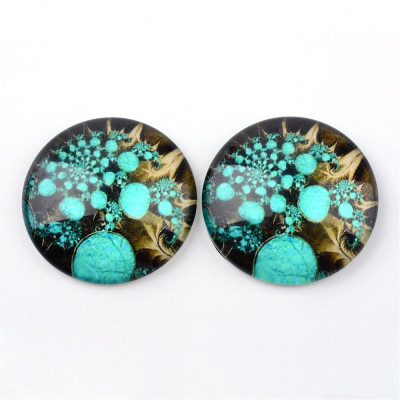 Glass cabochon 25 mm N. 909 Mix