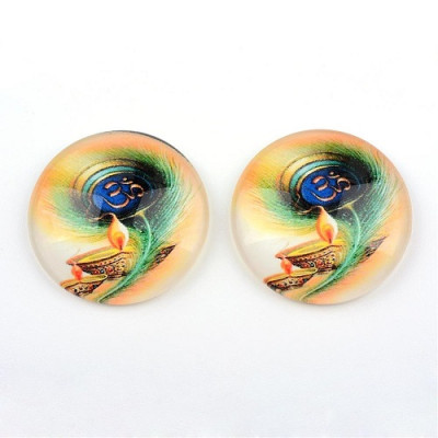 Glass cabochon 25 mm N. 897 Mix