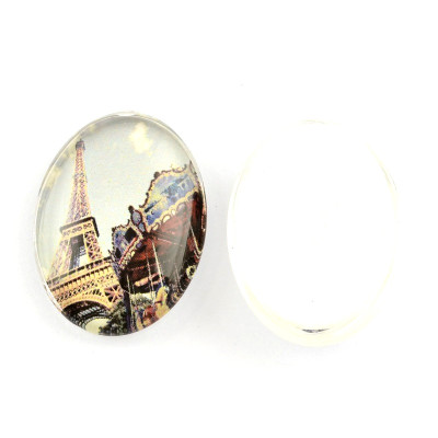 Glass cabochon 30x40 mm N. 891 Mix
