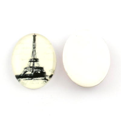 Glass cabochon 30x40 mm N. 889 Mix