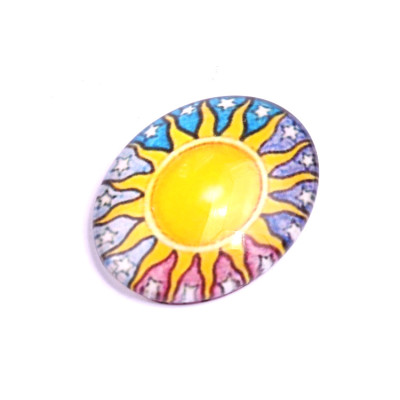 Glass cabochon 30x40 mm N. 619 Mix