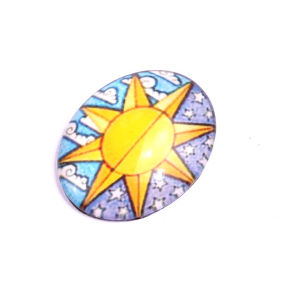 Glass cabochon 30x40 mm N. 609 Mix