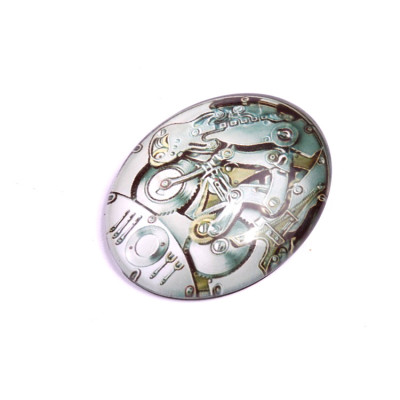 Glass cabochon 30x40 mm N. 596 Mix