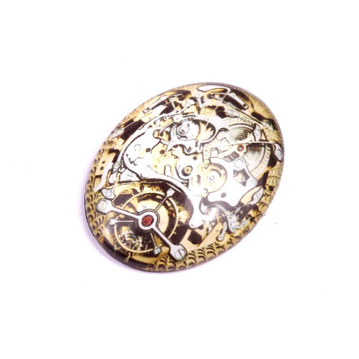 Glass cabochon 30x40 mm N. 594 Mix