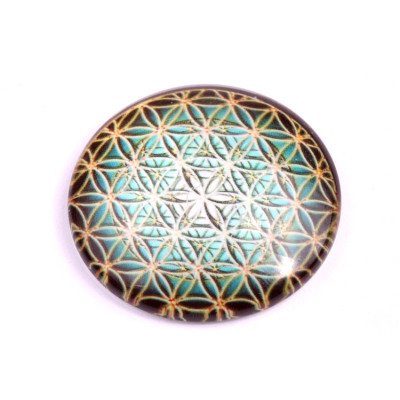 Glass cabochon 35 mm N. 1023 Mix