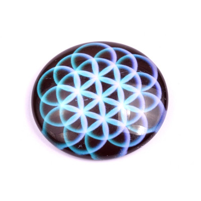 Glass cabochon 35 mm N. 1022 Mix