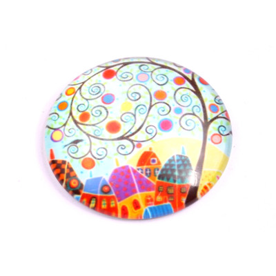 Glass cabochon 35 mm N. 1017 Mix