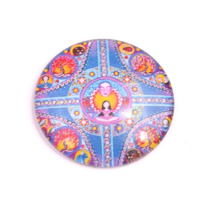 Glass cabochon 35 mm N. 198 Mix