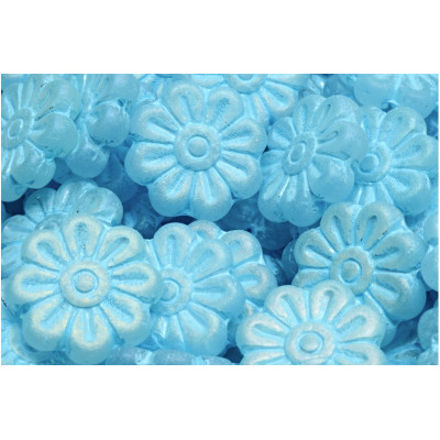 Daisy Flower Beads 18x18mm Light Blue 28703 | Rutkovsky Glass