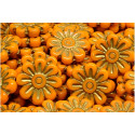 Daisy Flower Beads 18x18mm Orange Gold 93120-54302 | Czech Beads