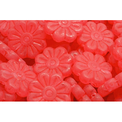 Daisy Flower Beads 18x18mm Neon Pink 84304 | Czech Glass Beads