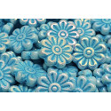 Daisy Flower Beads 18x18mm Light Blue 02010-28703-43811 | Czech Glass