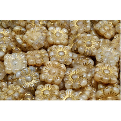 Square Flower Beads 11x11 N. 3152 Beige