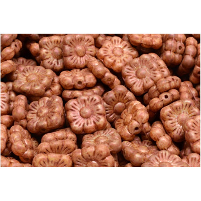 Square Flower Beads 11x11 N. 3146 Brown