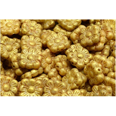Square Flower Beads 11X11 N. 3144 Oro