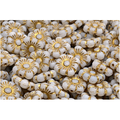Square Flower Beads 11X11 N. 3139 Blanco