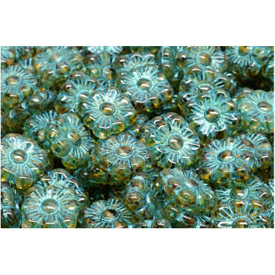 Square Flower Beads 11x11 N. 3138 Green