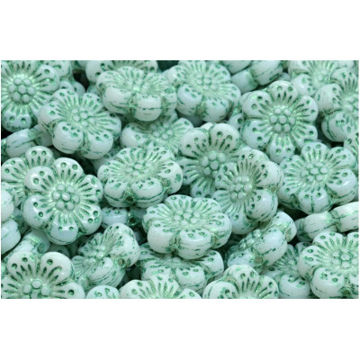 Boho Flower Beads 14X14 N. 3129 Vert