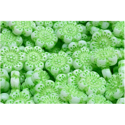 Boho Flower Beads 14x14 N. 3128 Green