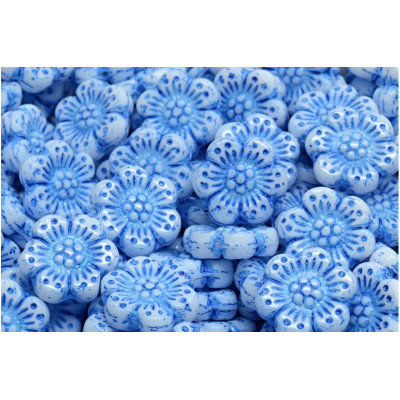 Boho Flower Beads 14X14 N. 3127 Blu