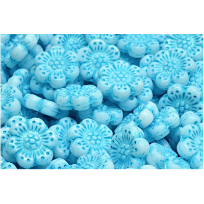 Boho Flower Beads 14X14 N. 3126 Bleu clair