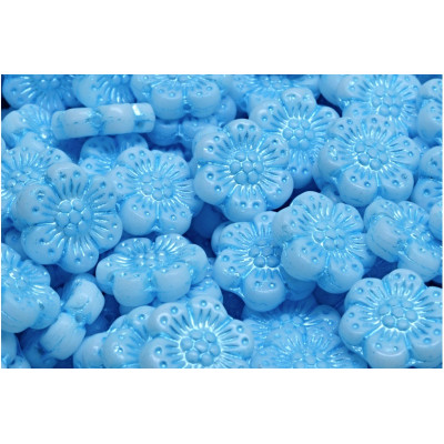 Boho Flower Beads 14x14 N. 3118 Light blue