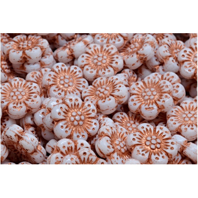 Boho Flower Beads 14X14 N. 3117 Blanc