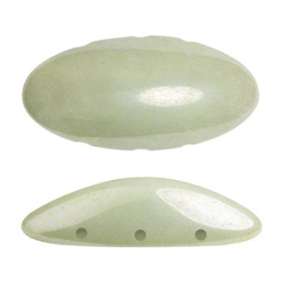 Athos par Puca 3-Hole Beads Opaque Light Green 14457 | Czech Glass