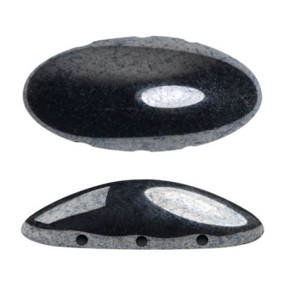 Athos® par Puca® 3-Hole Jet Hematite 23980/14400 | Czech Glass