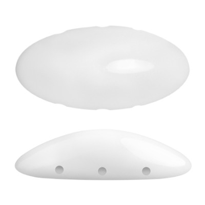 Athos® par Puca® 3-Hole Beads Opaque White 03000 | 20x10mm