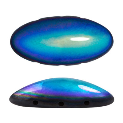 Athos par Puca 3-Hole Beads Jet AB 23980/28701 | Czech Glass