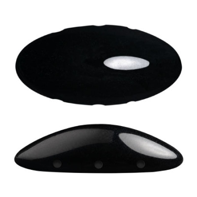 Athos® par Puca® 3-Hole Beads Jet Black 23980 | Czech Glass