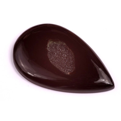 Cabochon Black Agate Druzy No. 2456 (50x32x6mm)