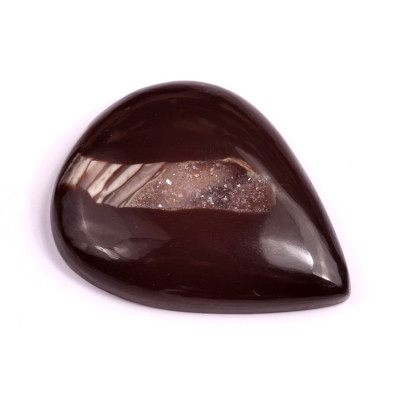 Cabochon Black Agate Druzy No. 2459 (44x36x8mm)