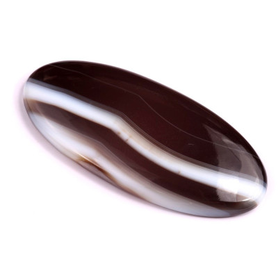 Cabochon Black Banded Agate No. 2467 (53x25x6mm)