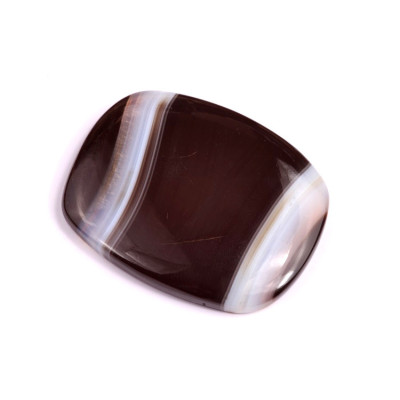 Kabošon Black Banded Agate č.2469 (47x37x6mm)