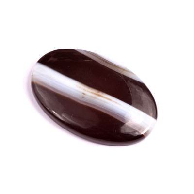 Cabochon Black Banded Agate No. 2470 (48x31x7mm)